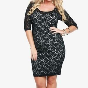 NWT Torrid Black Floral Lace Mini Bodycon Dress